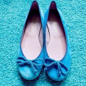 Pretty Ballerinas Rosario Blue Suede Leather Ballet Flats | Women's Size 8 (EU38
